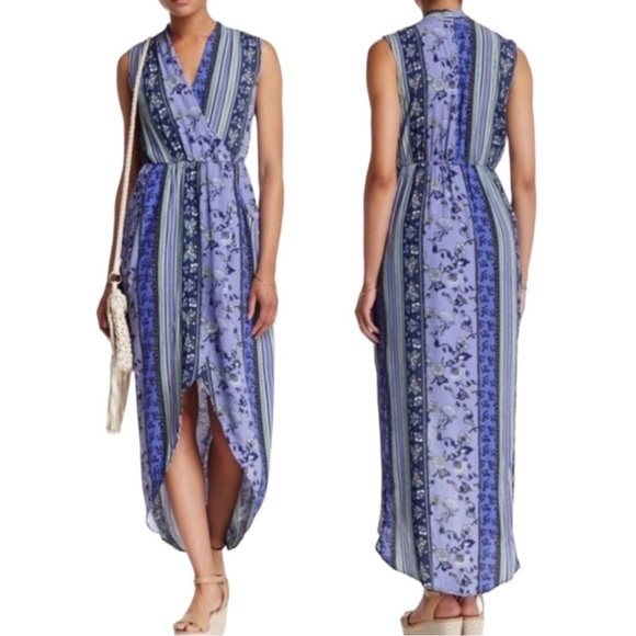 Astr Dresses & Skirts - Astr The Label Floral Paisley Multicolor Hi Low Sleeveless Midi Dress Sz Medium